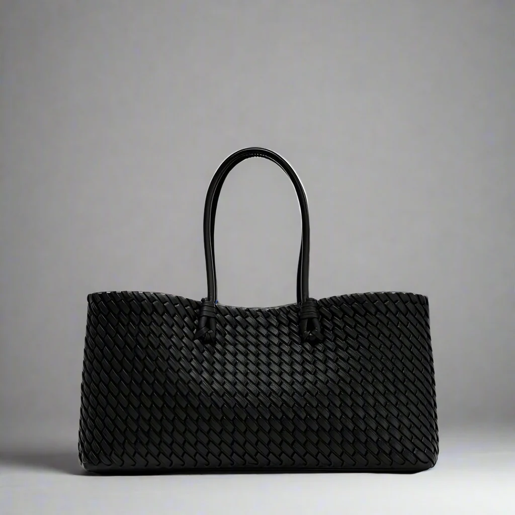 Daria Woven Leather Handbag - Image 7