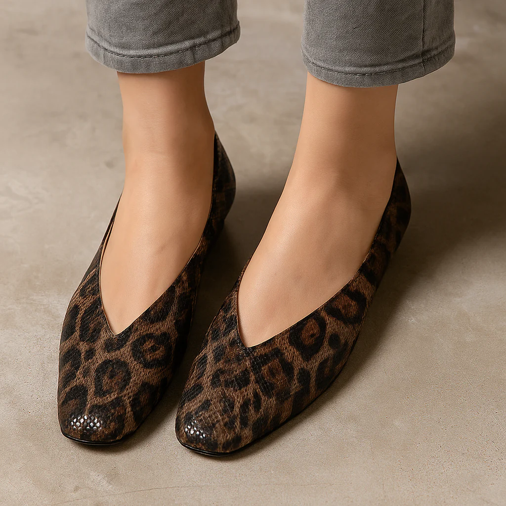 Leopard Vale Leather Flats - Image 2