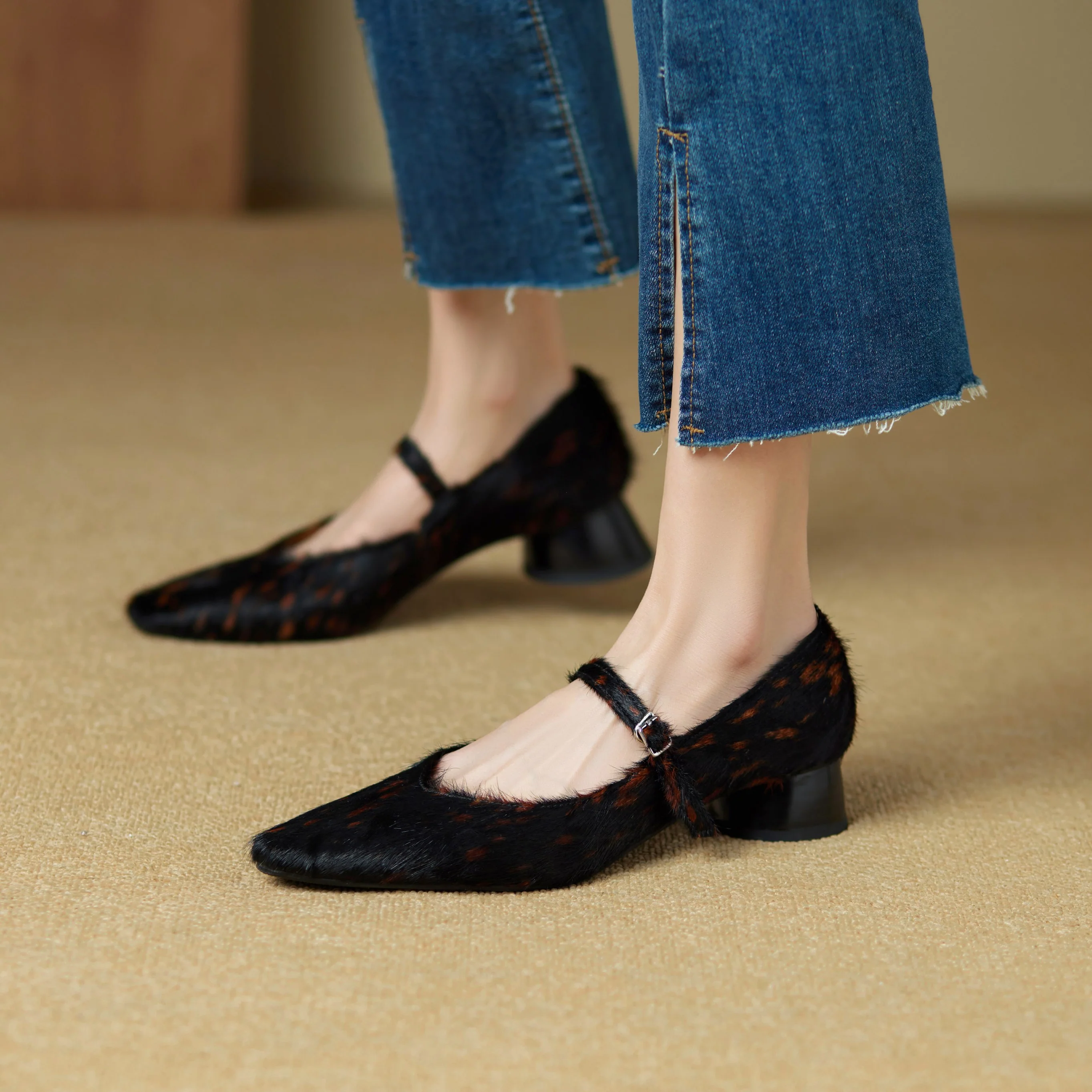 Luna Faux Fur Heels - Image 9