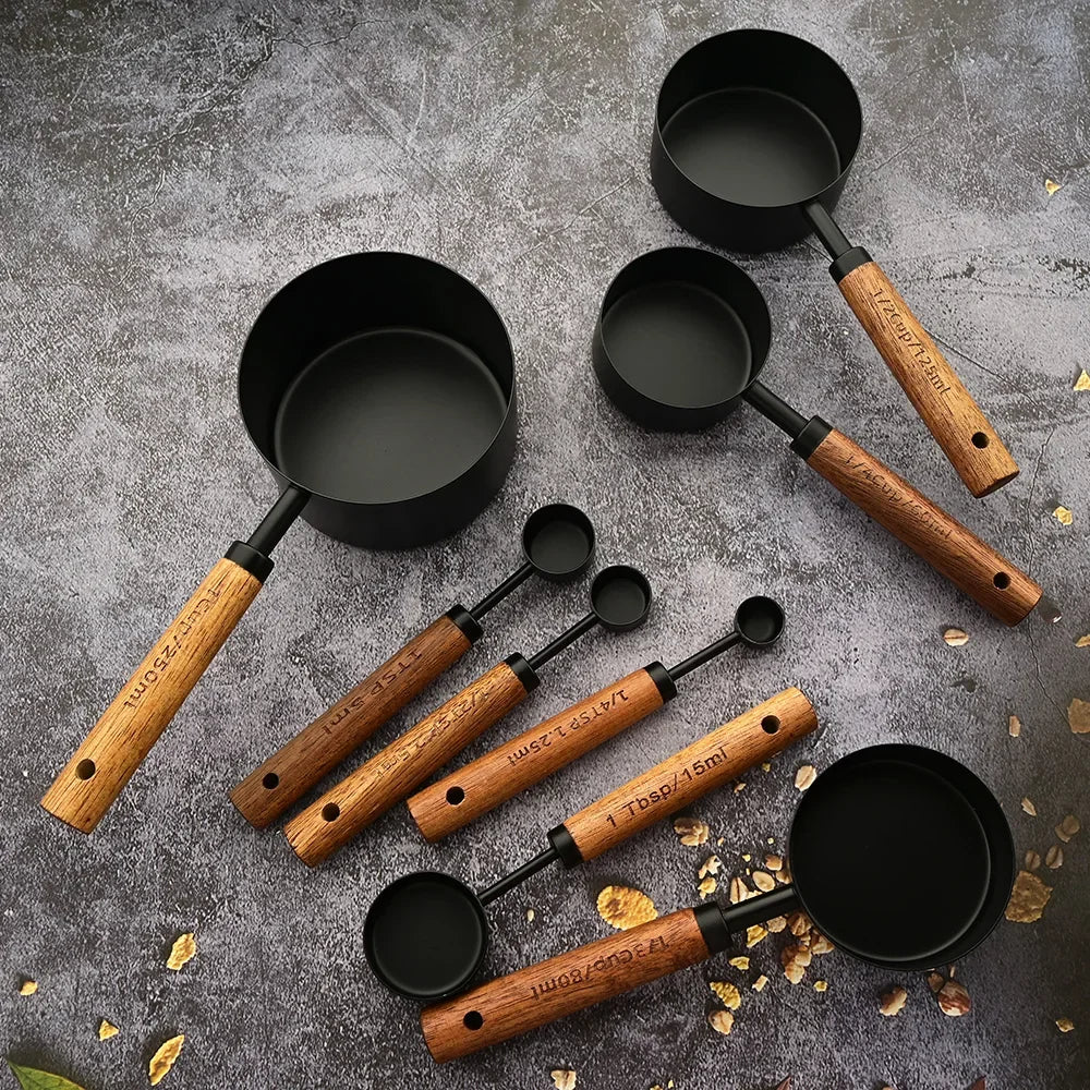 Wood and Steel Measuring Spoon Set - Image 5